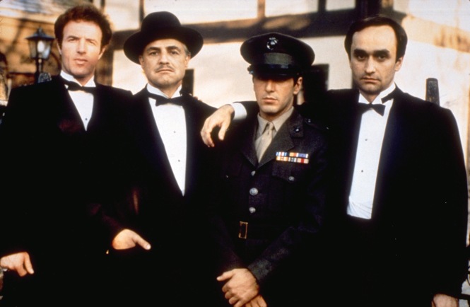 James Caan, Marlon Brando, Al Pacino, and John Cazale