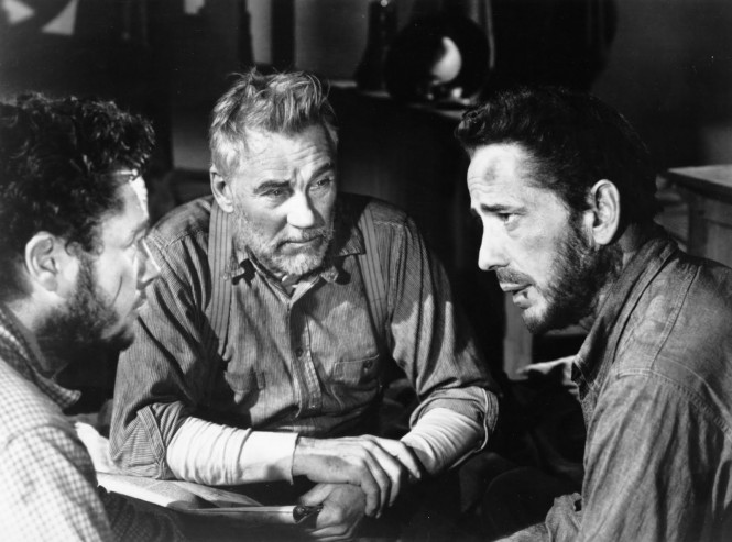 Tim Holt, Walter Huston, and Humphrey Bogart